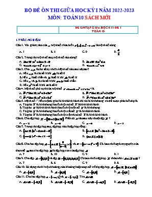 Bộ đề ôn thi giữa học kì 1 Toán Lớp 10 (Sách mới) - Năm học 2022-2023